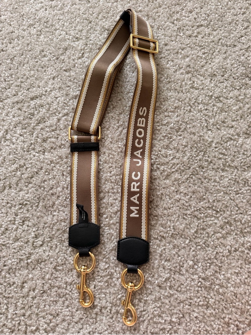 Marc Jacobs Brown & Cream Branded Adjustable Strap